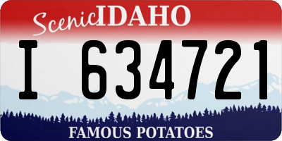 ID license plate I634721