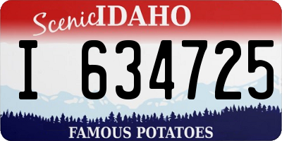 ID license plate I634725