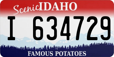 ID license plate I634729