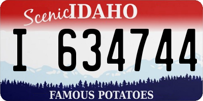 ID license plate I634744