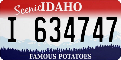 ID license plate I634747