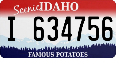 ID license plate I634756