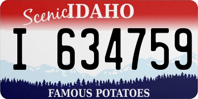 ID license plate I634759