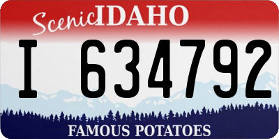 ID license plate I634792