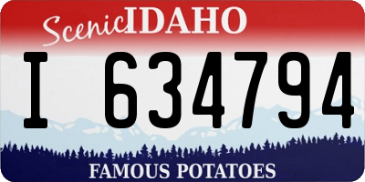 ID license plate I634794