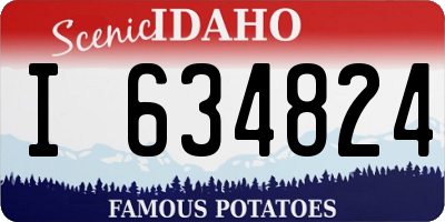 ID license plate I634824