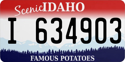 ID license plate I634903