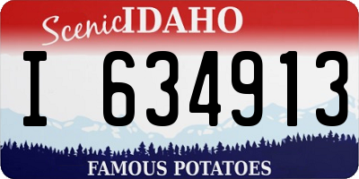 ID license plate I634913