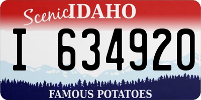ID license plate I634920