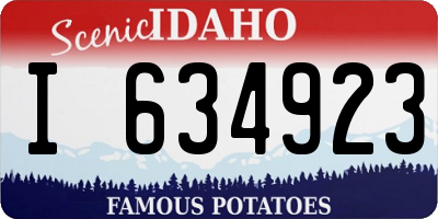 ID license plate I634923
