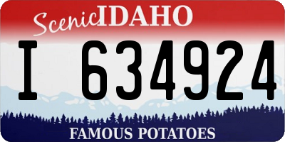 ID license plate I634924