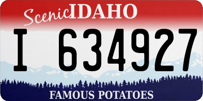 ID license plate I634927
