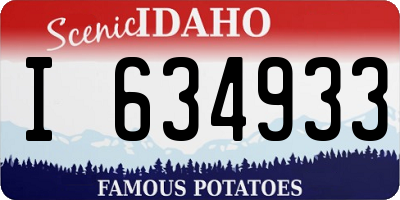 ID license plate I634933
