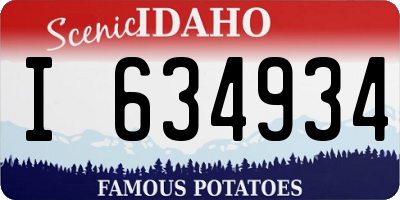 ID license plate I634934