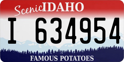 ID license plate I634954