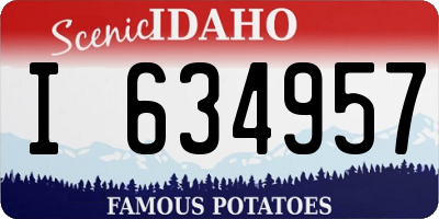 ID license plate I634957