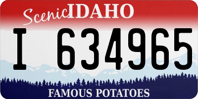 ID license plate I634965