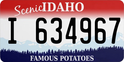 ID license plate I634967