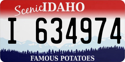 ID license plate I634974