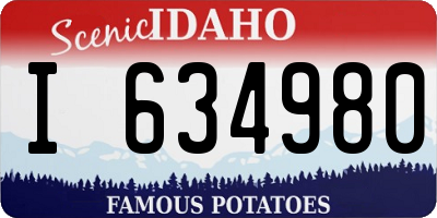ID license plate I634980