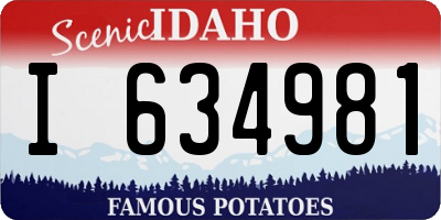 ID license plate I634981