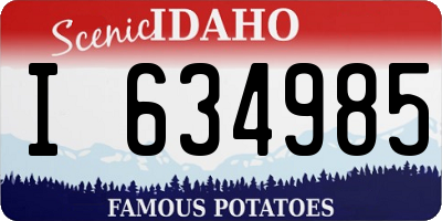 ID license plate I634985