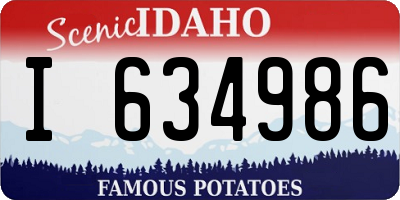 ID license plate I634986