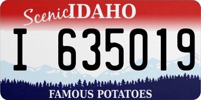 ID license plate I635019