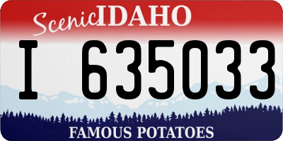 ID license plate I635033