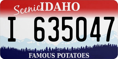 ID license plate I635047