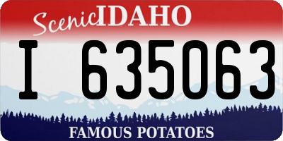 ID license plate I635063