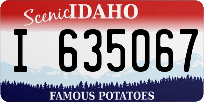 ID license plate I635067