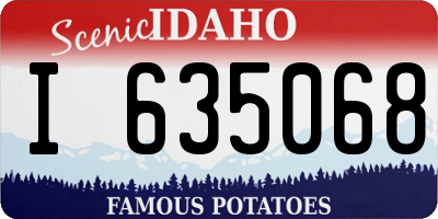 ID license plate I635068