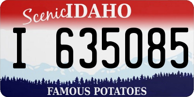 ID license plate I635085