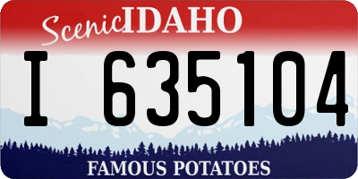 ID license plate I635104