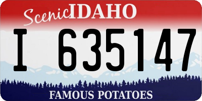 ID license plate I635147