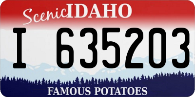 ID license plate I635203