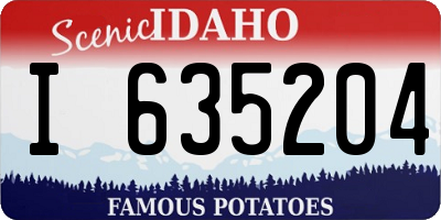 ID license plate I635204