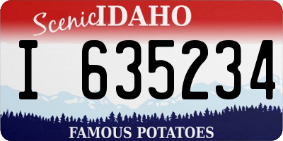 ID license plate I635234