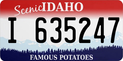 ID license plate I635247