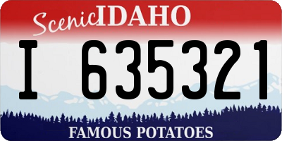 ID license plate I635321