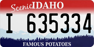 ID license plate I635334