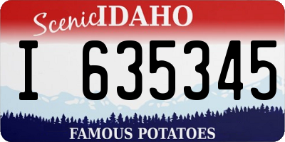 ID license plate I635345
