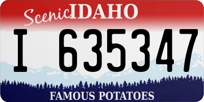 ID license plate I635347