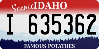 ID license plate I635362