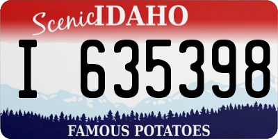 ID license plate I635398