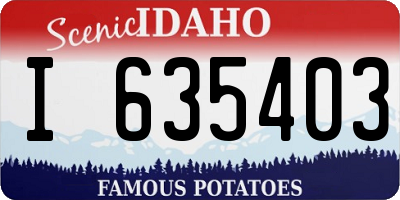 ID license plate I635403