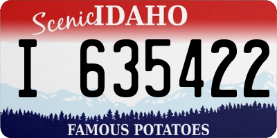 ID license plate I635422