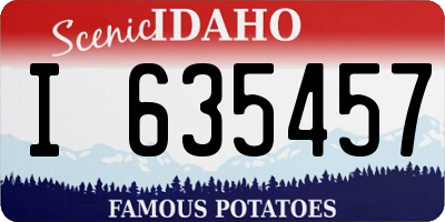 ID license plate I635457
