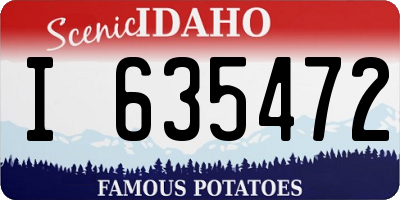 ID license plate I635472